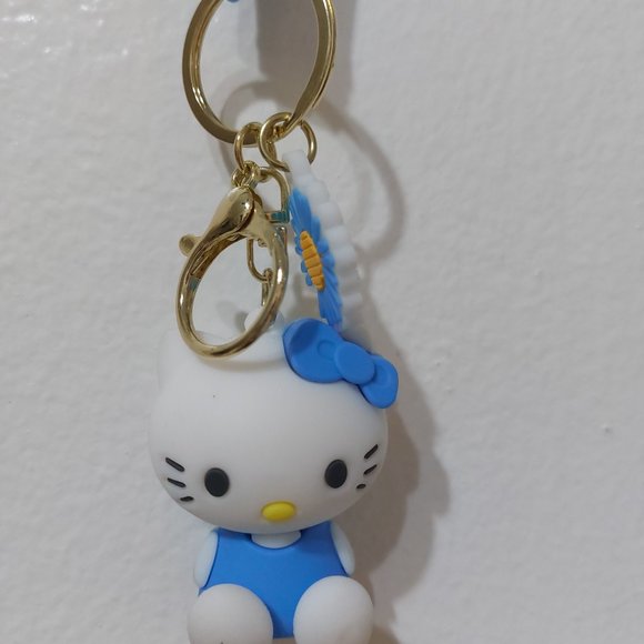 Hello Kitty Keychain Blue Heaven Kawaii Family Cute Family Cool Friends Bag Clip - Picture 2 of 6